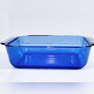 Vintage Pyrex 222 8" Square Baking Dish 2Qt Cobalt Blue